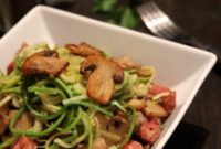 Mushroom and Sausage Zucchini Noodles