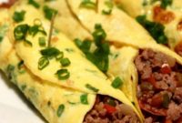 Hearty Ground Beef and Egg Burritos