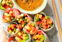 Vibrant Summer Rolls with Creamy Peanut Dip