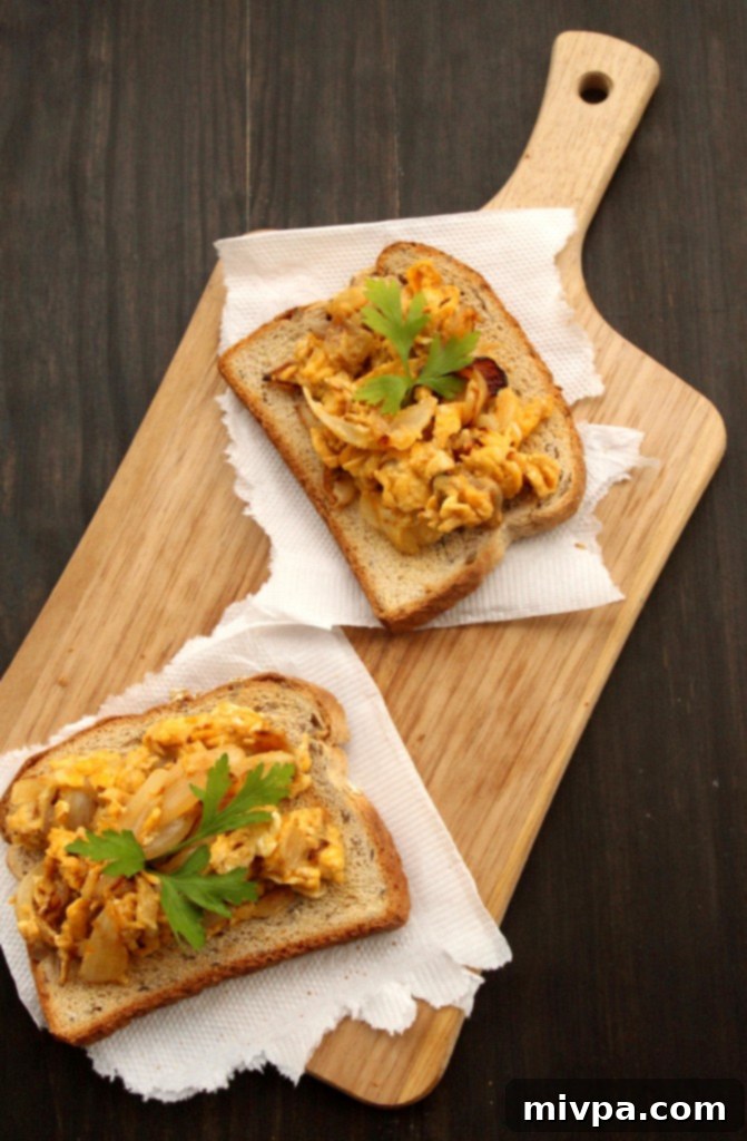 Caramelized Onions & Scrambled Eggs Tartine1