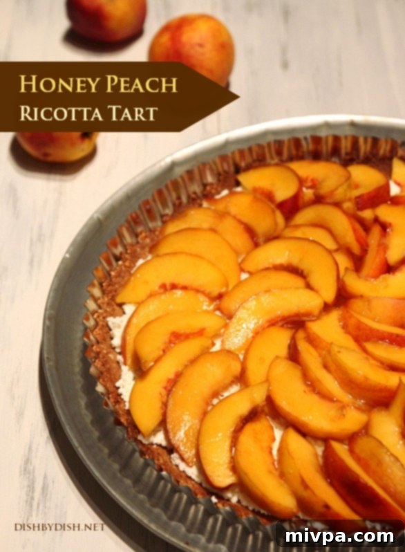 Homemade Honey Peach Ricotta Tart with Almond Crust