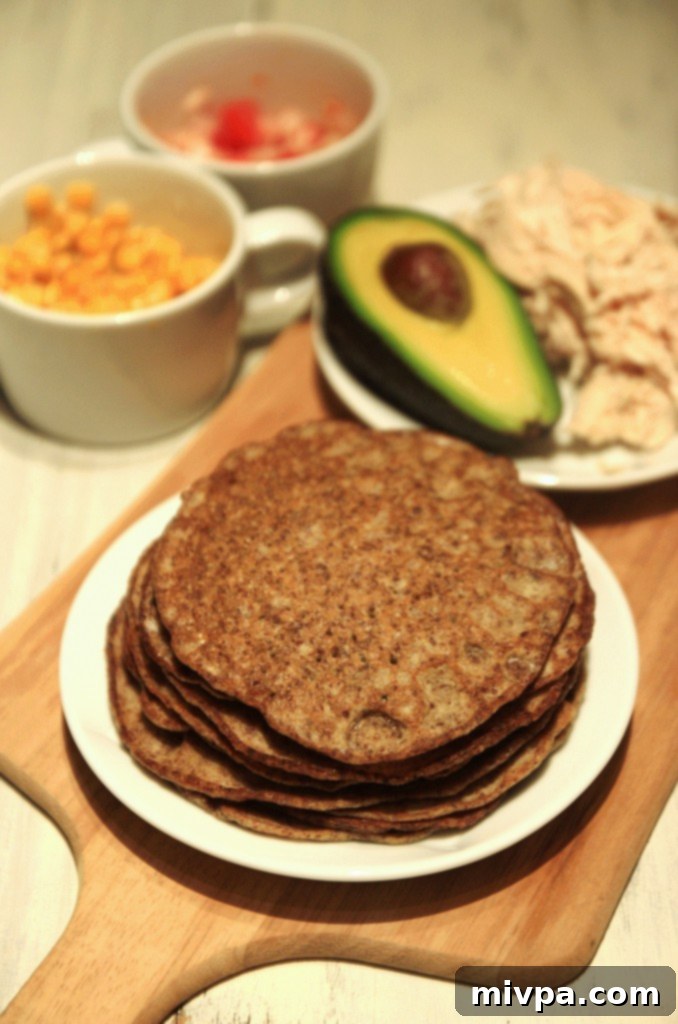 Grain-free Chicken Avocado Flaxseed Wraps