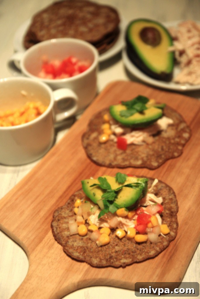 Grain-free Chicken Avocado Flaxseed Wraps