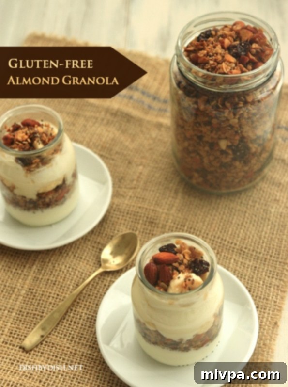 Delicious Gluten-Free Almond Granola in a jar