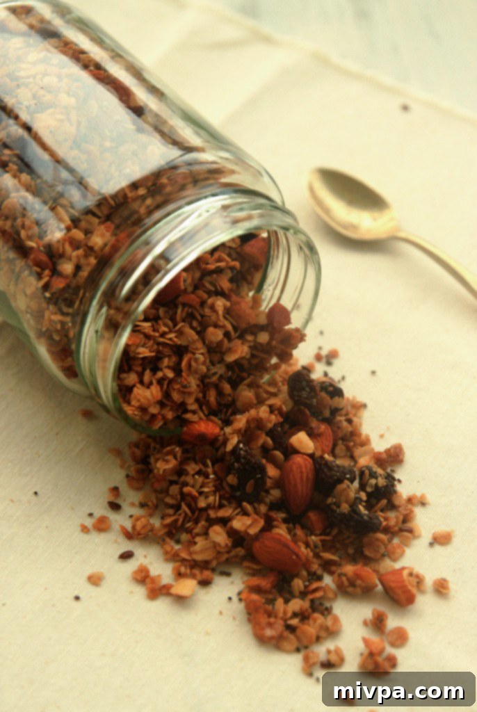 Closeup of homemade Gluten-Free Almond Granola