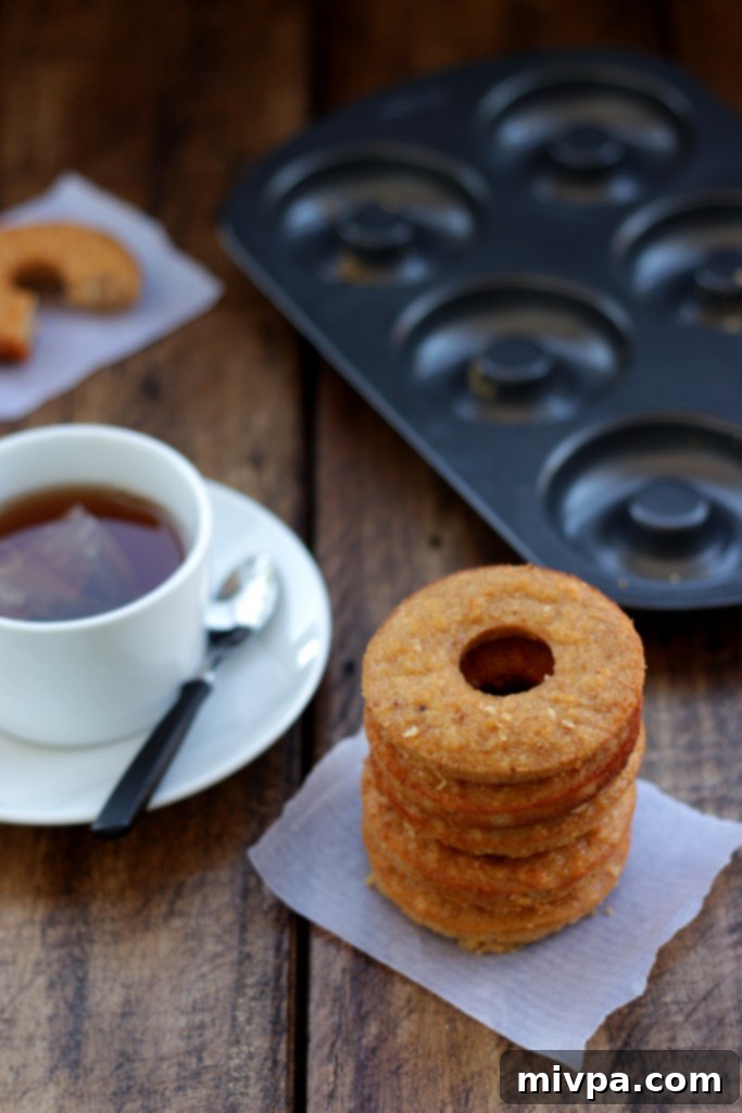 A selection of Grain-free Apple Cider Vinegar Doughnuts arranged artfully