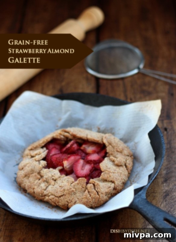 Grain-free Strawberry Almond Galette with a rustic crust