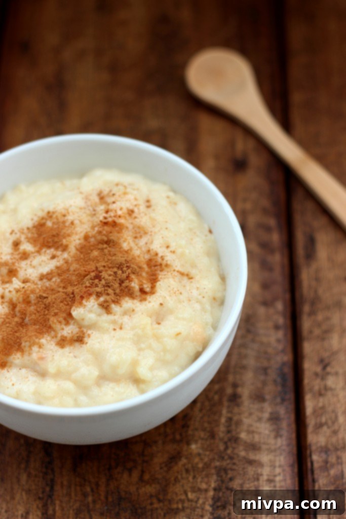 Preparing Arroz con Leche (Milk Rice Pudding) on the stove