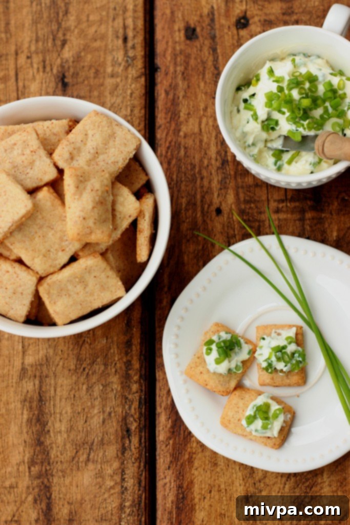 Close-up of crispy Grain-free Cheese Crackers
