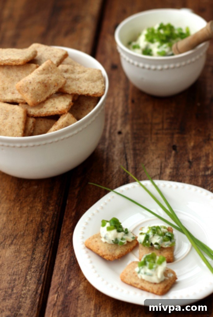 Assortment of Grain-free Cheese Crackers on a white plate