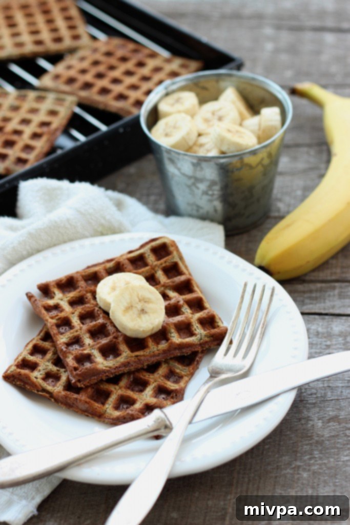 5-Ingredient Banana Flaxseed Waffles