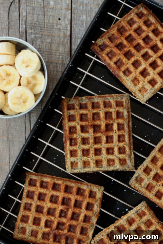 5-Ingredient Banana Flaxseed Waffles
