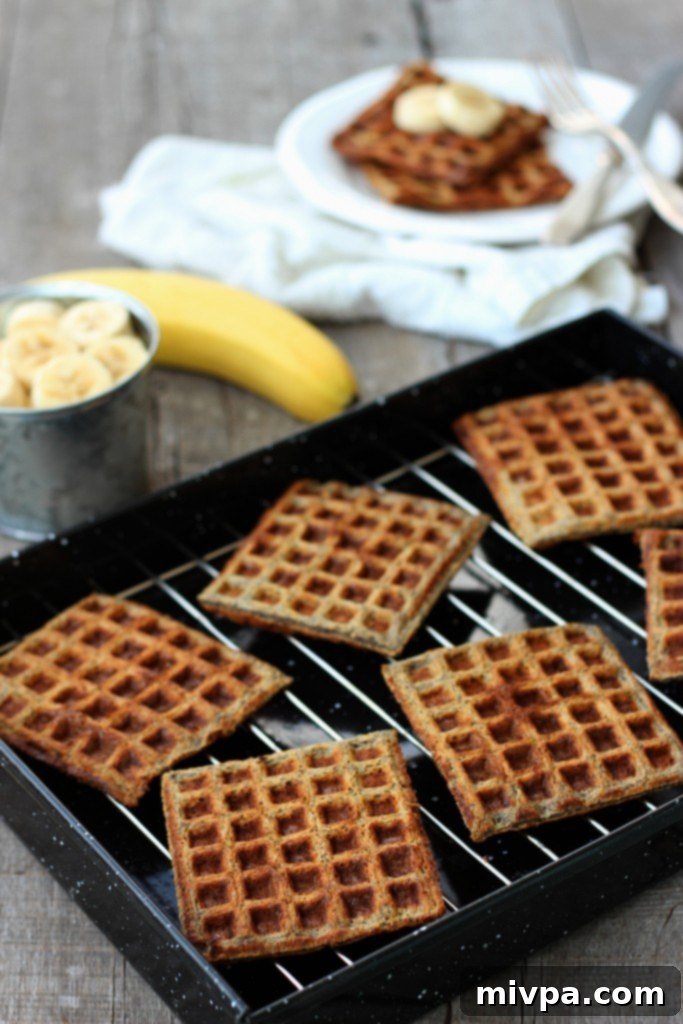 5-Ingredient Banana Flaxseed Waffles