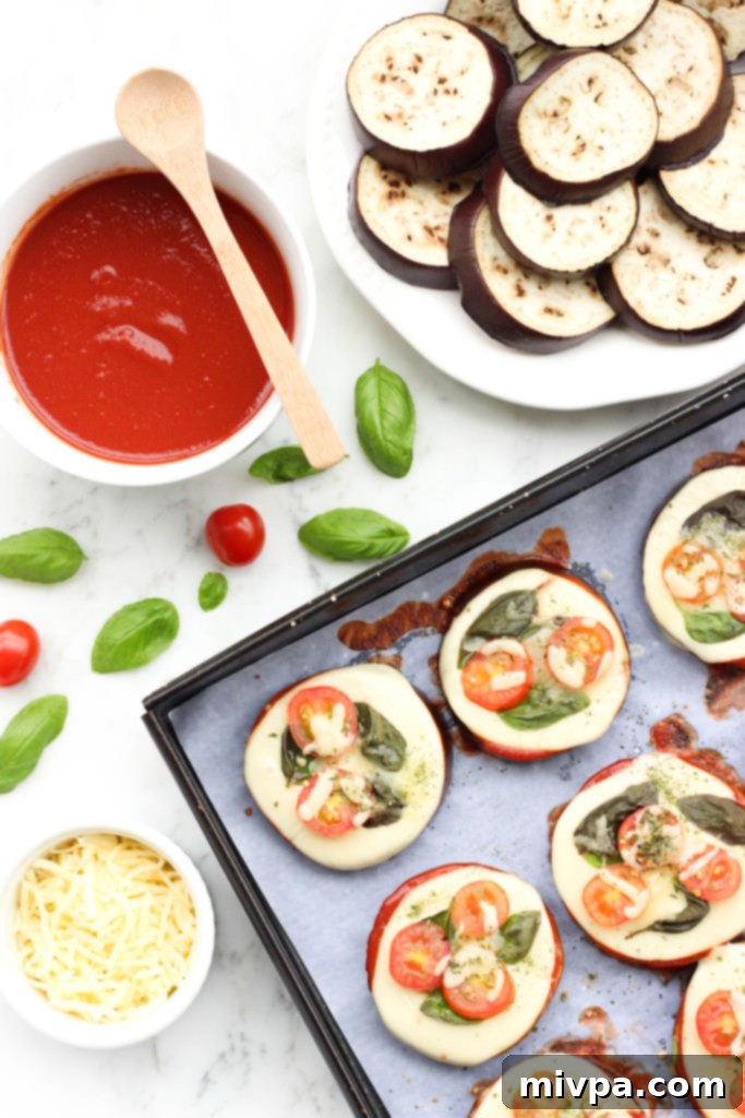Mini Caprese Eggplant Pizzas