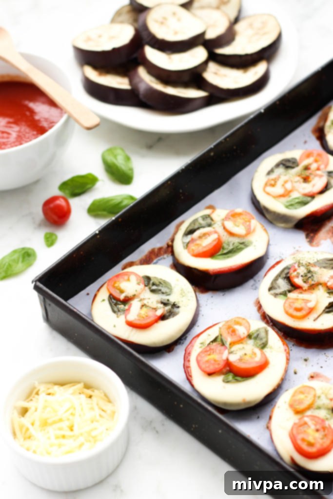 Mini Caprese Eggplant Pizzas