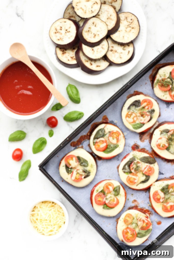Mini Caprese Eggplant Pizzas