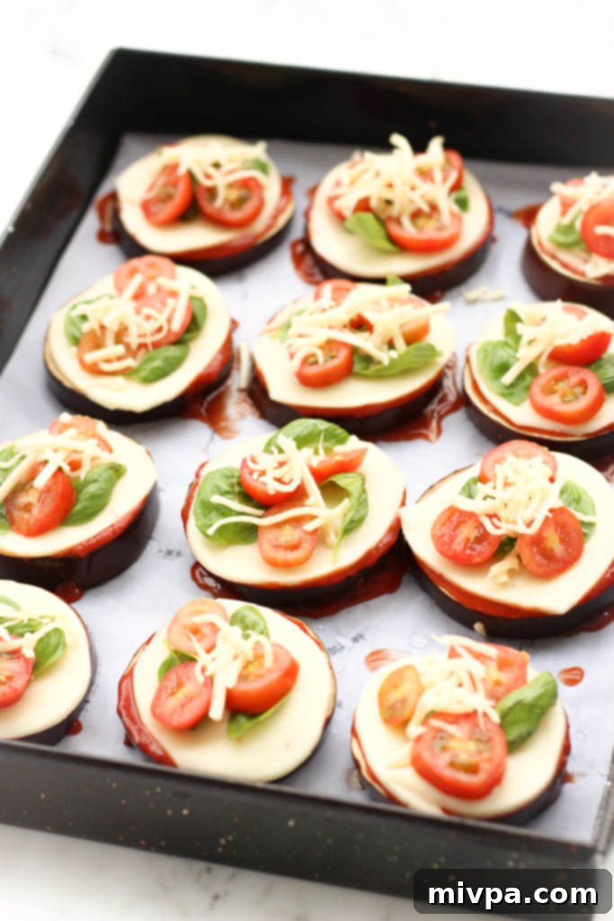 Mini Caprese Eggplant Pizzas