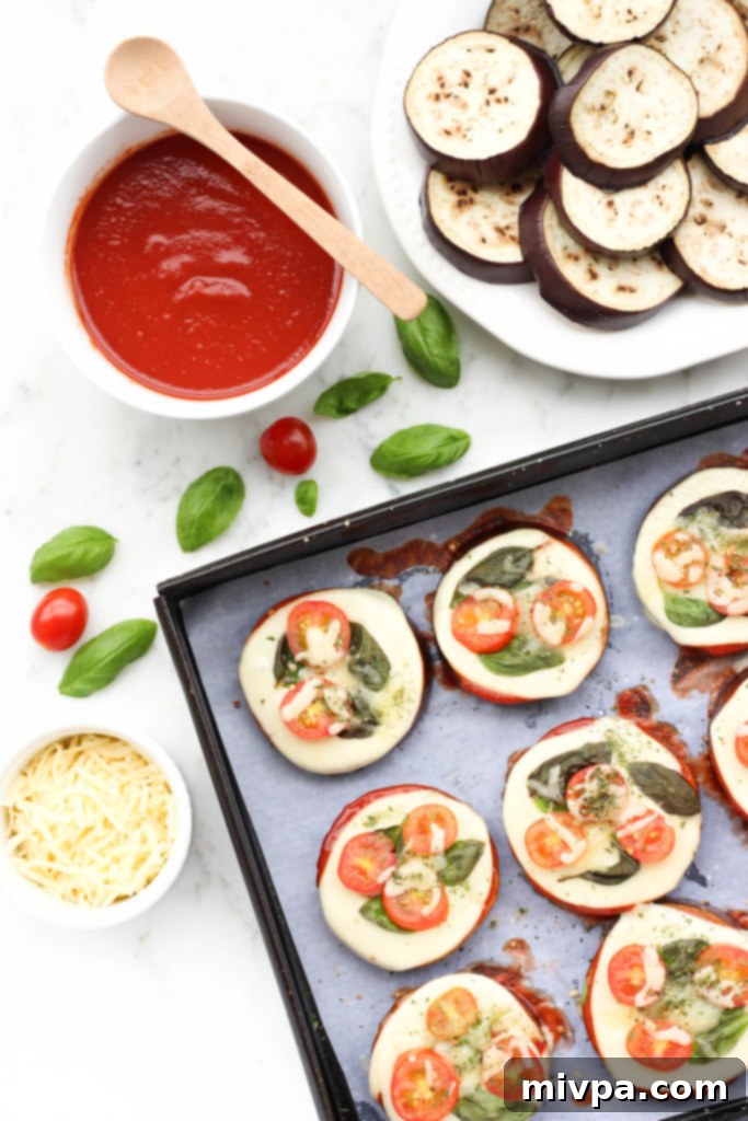 Mini Caprese Eggplant Pizzas
