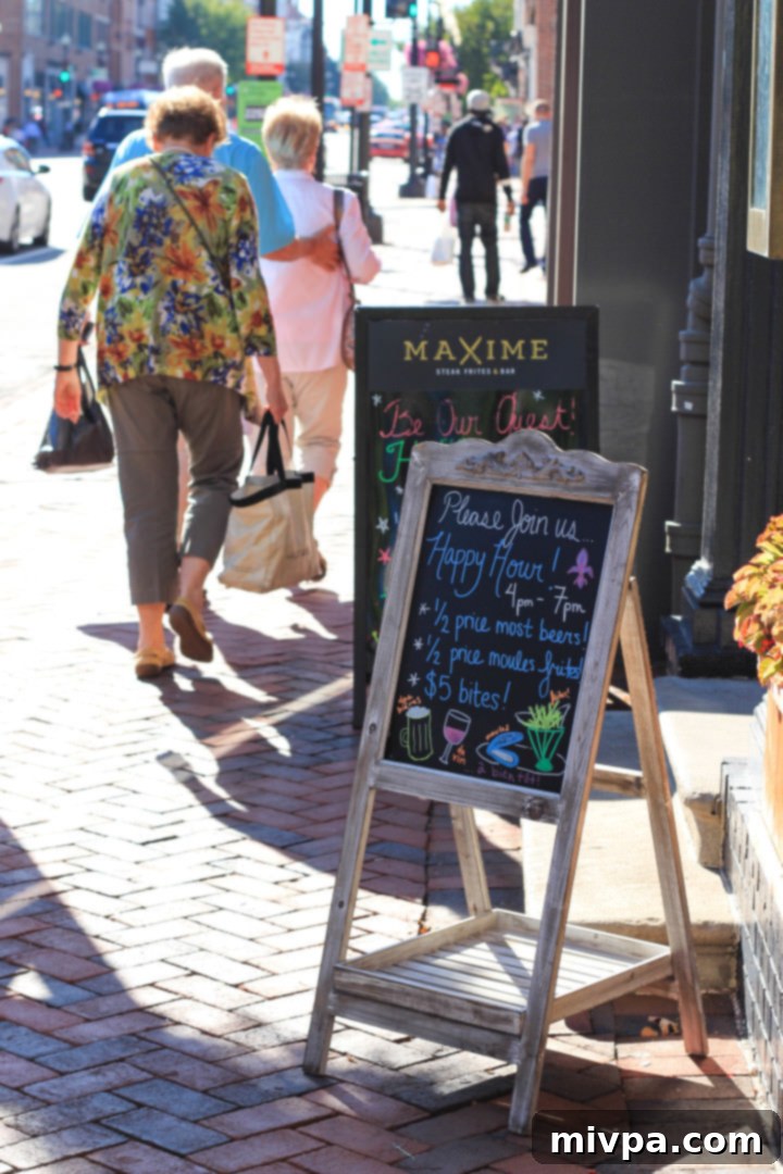 Street view in Georgetown with Maxine bar in the distance