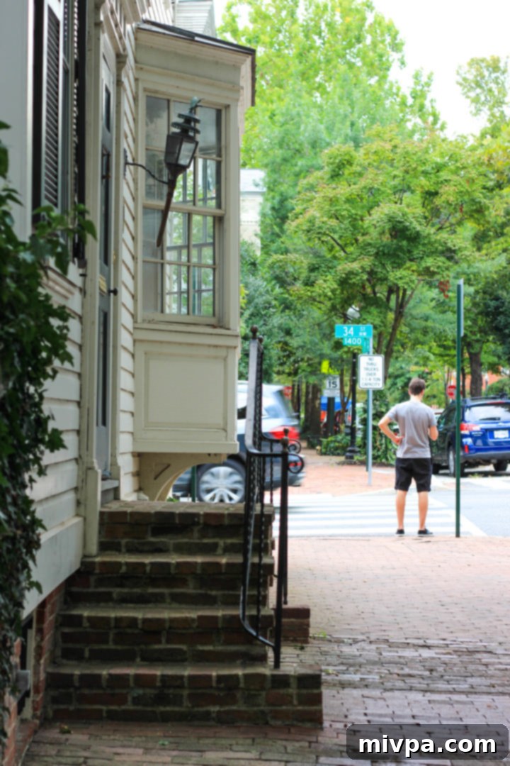 Architectural details of a historic Georgetown home