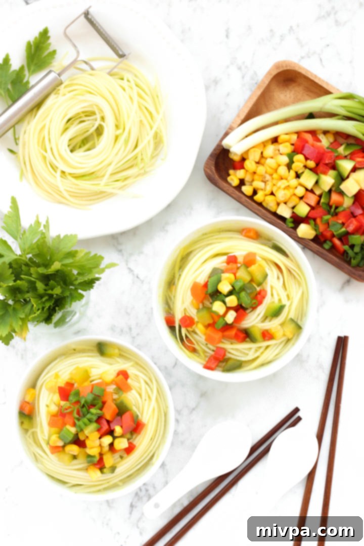 Healthy Vegetable Zucchini Noodle Soup