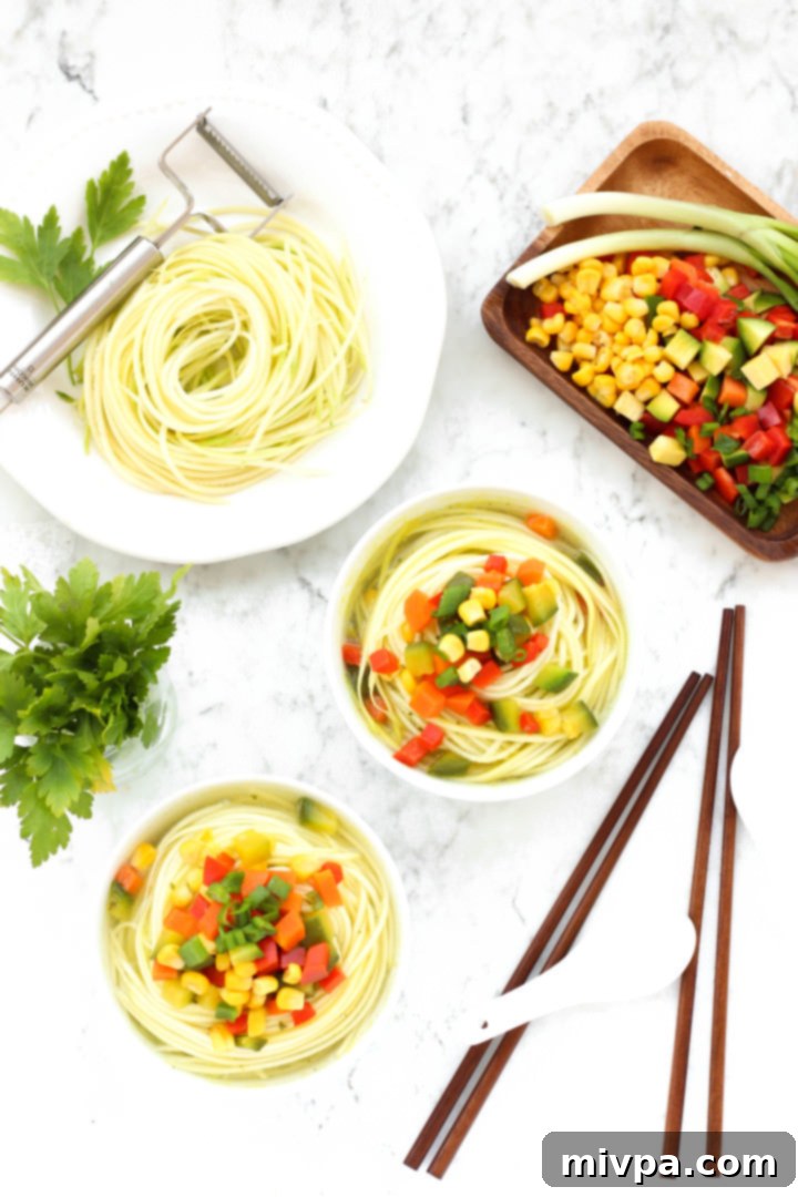 Healthy Vegetable Zucchini Noodle Soup