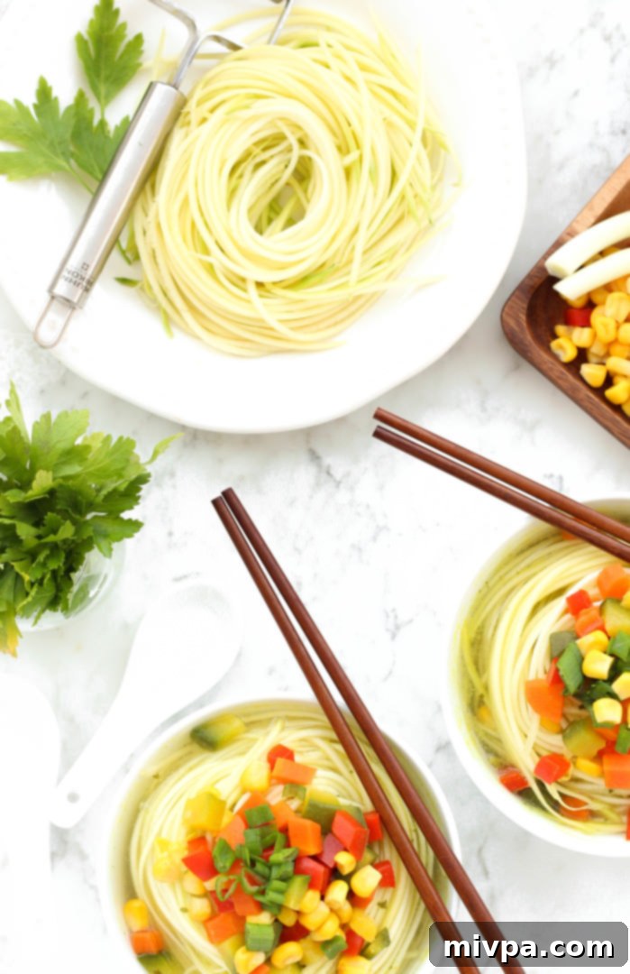 Healthy Vegetable Zucchini Noodle Soup