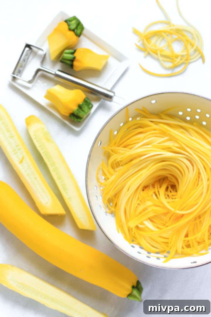 Garlic Butter Shrimp with Yellow Squash Noodles