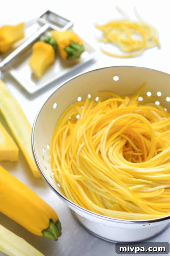 Garlic Butter Shrimp with Yellow Squash Noodles