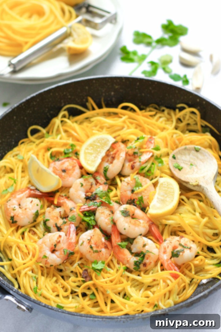 Garlic Butter Shrimp with Yellow Squash Noodles