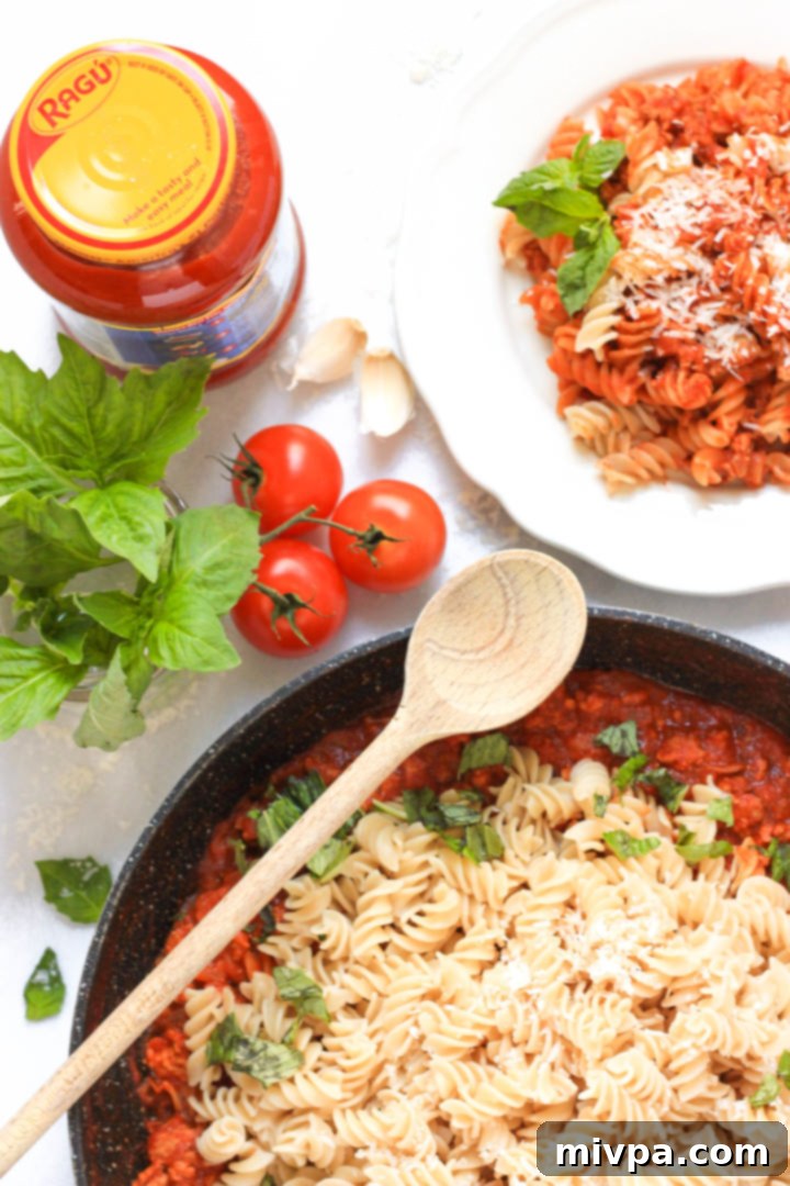 Ground Turkey Bolognese Recipe (Gluten-Free, Dairy-Free) Easy turkey bolognese pasta on a plate.