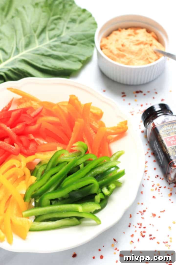 Rainbow Veggie Collard Wraps