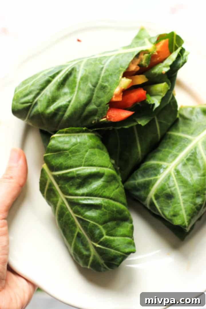 Rainbow Veggie Collard Wraps