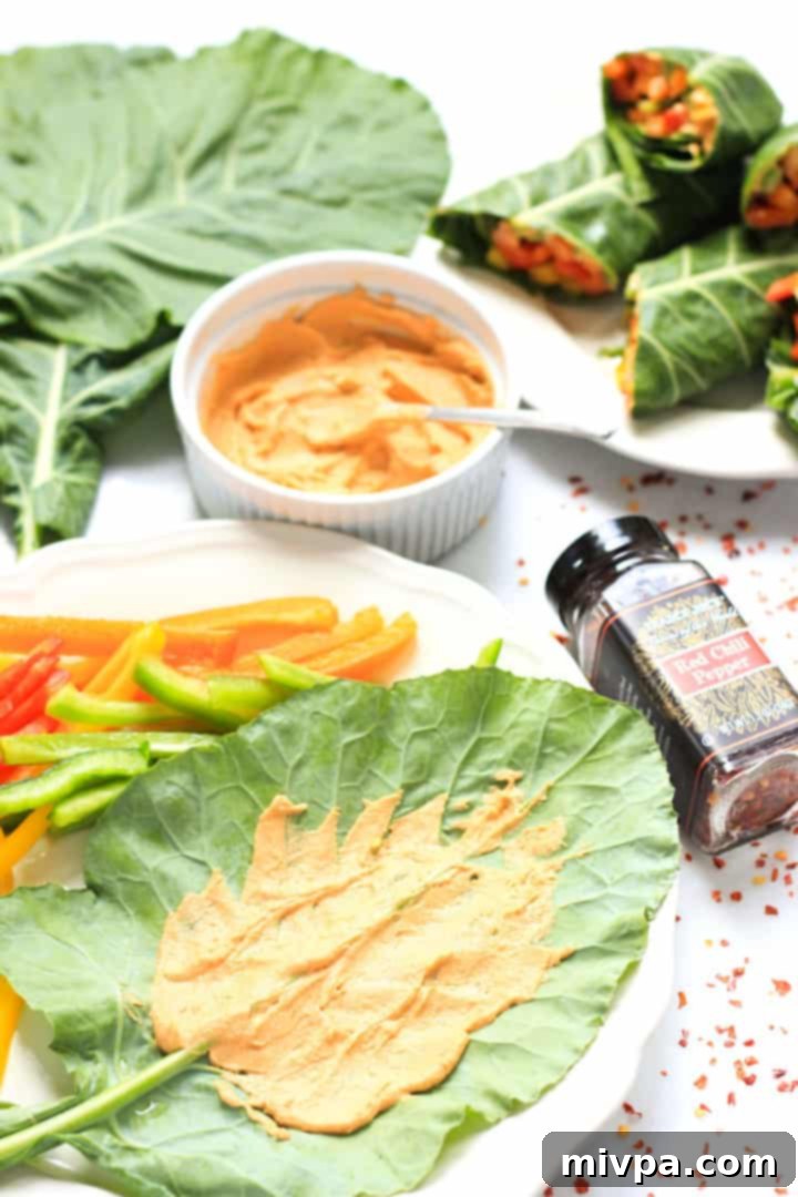 Rainbow Veggie Collard Wraps