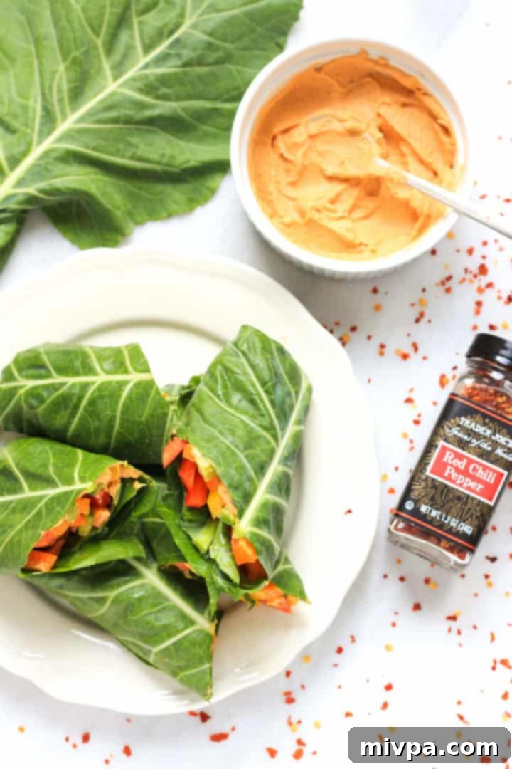 Rainbow Veggie Collard Wraps