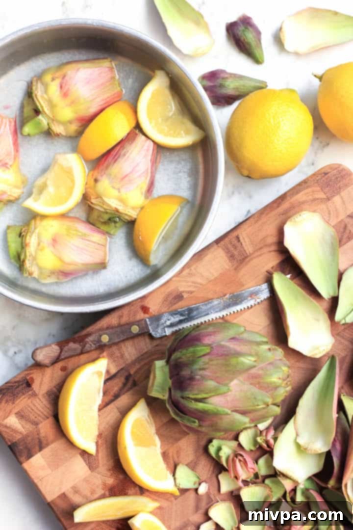 Preparing Roasted Artichokes