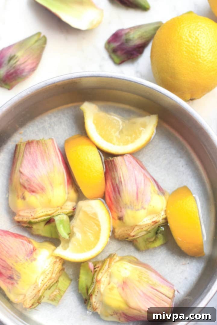 Artichokes in Lemon Water