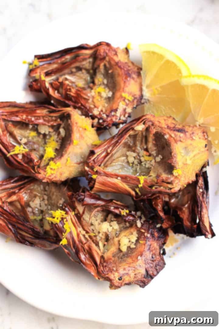 Close up of Roasted Artichokes