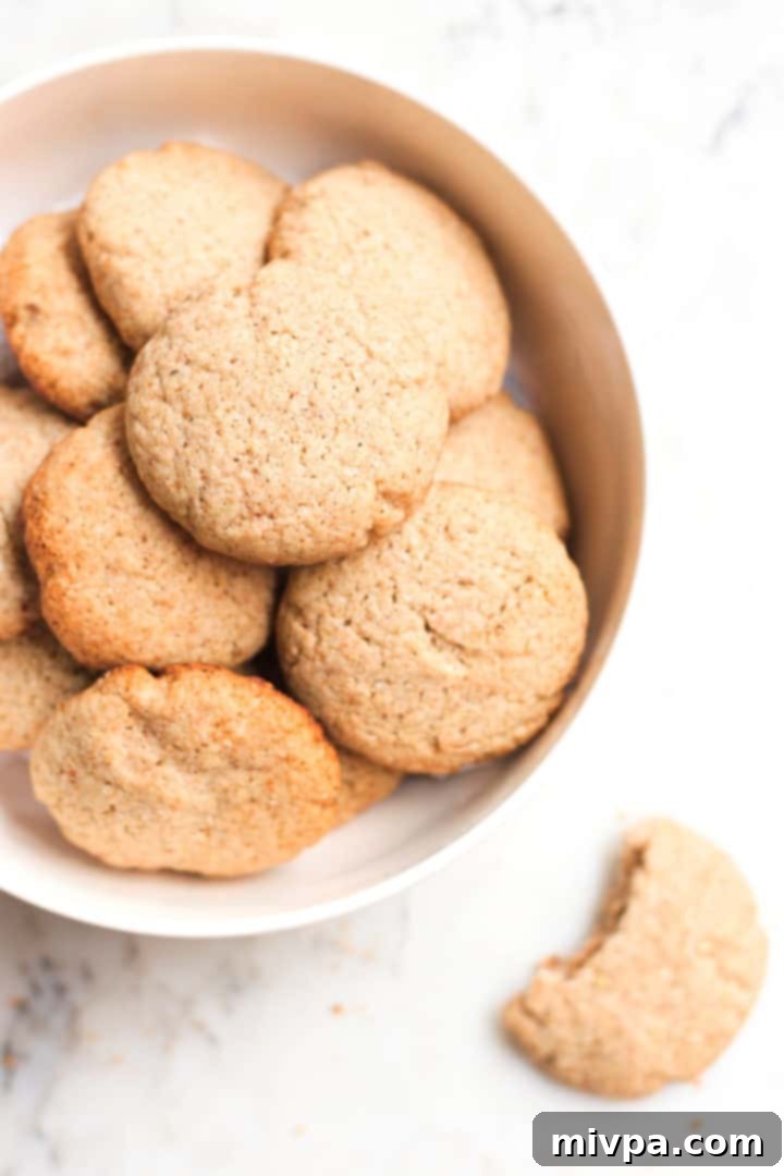 Easy Buckwheat Cookies (Gluten-Free, Dairy-Free) A bowl full of gluten-free buckwheat cookies.