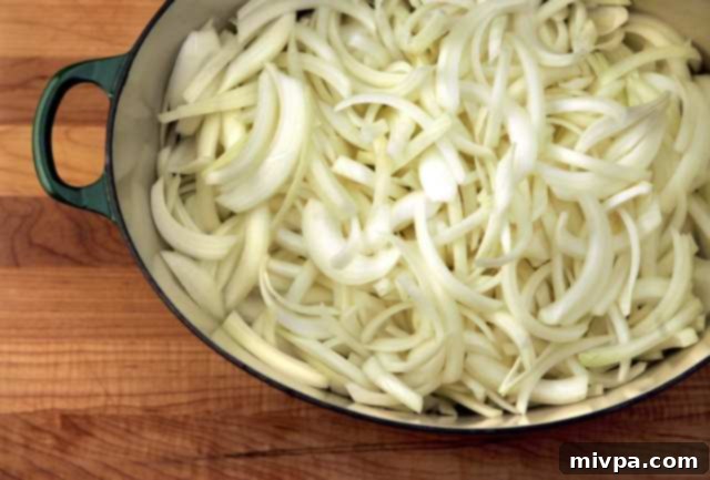 A beautiful, perfectly sliced red onion, illustrating the core ingredient of the article.