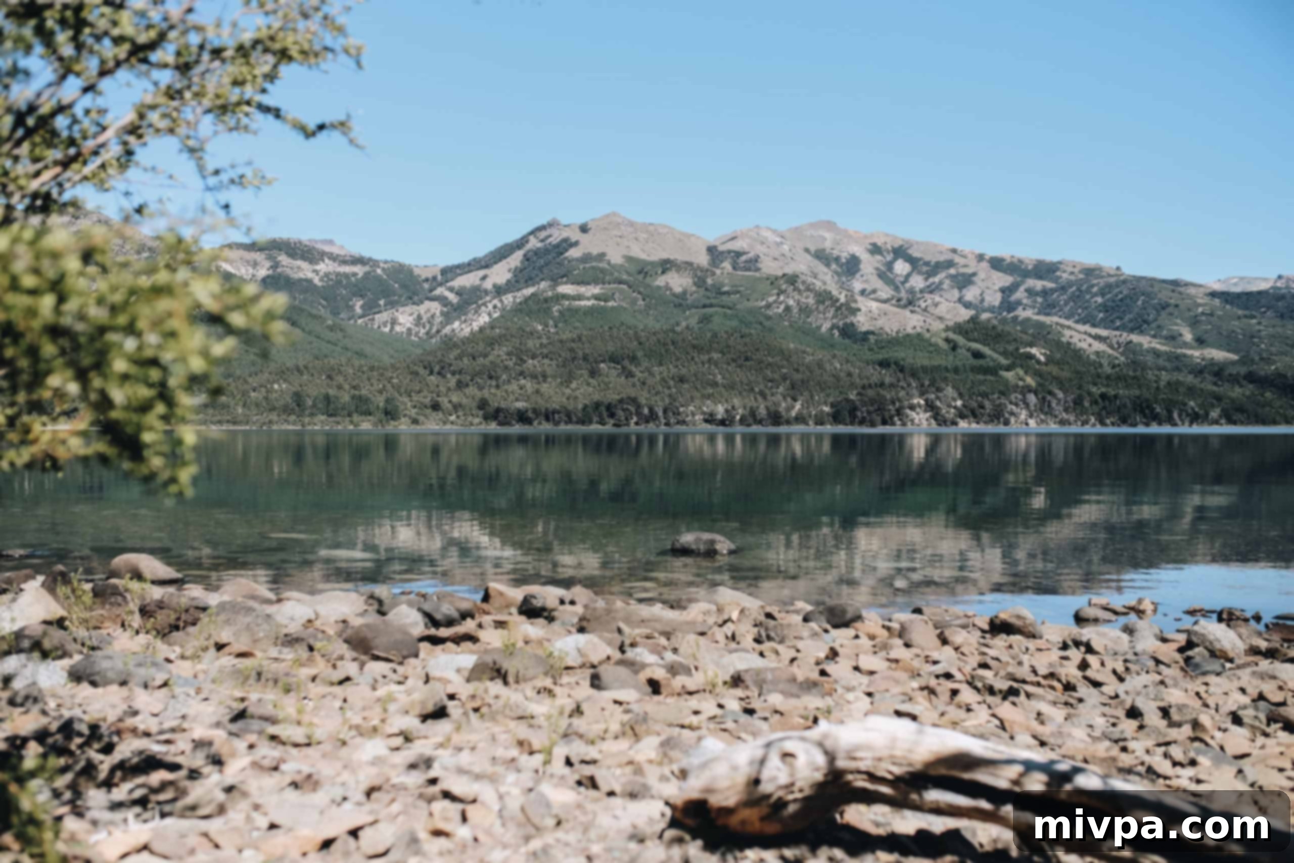 Crystal clear waters of a Patagonian mountain lake