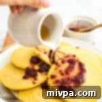 A small image of corn flour pancakes for the recipe card.