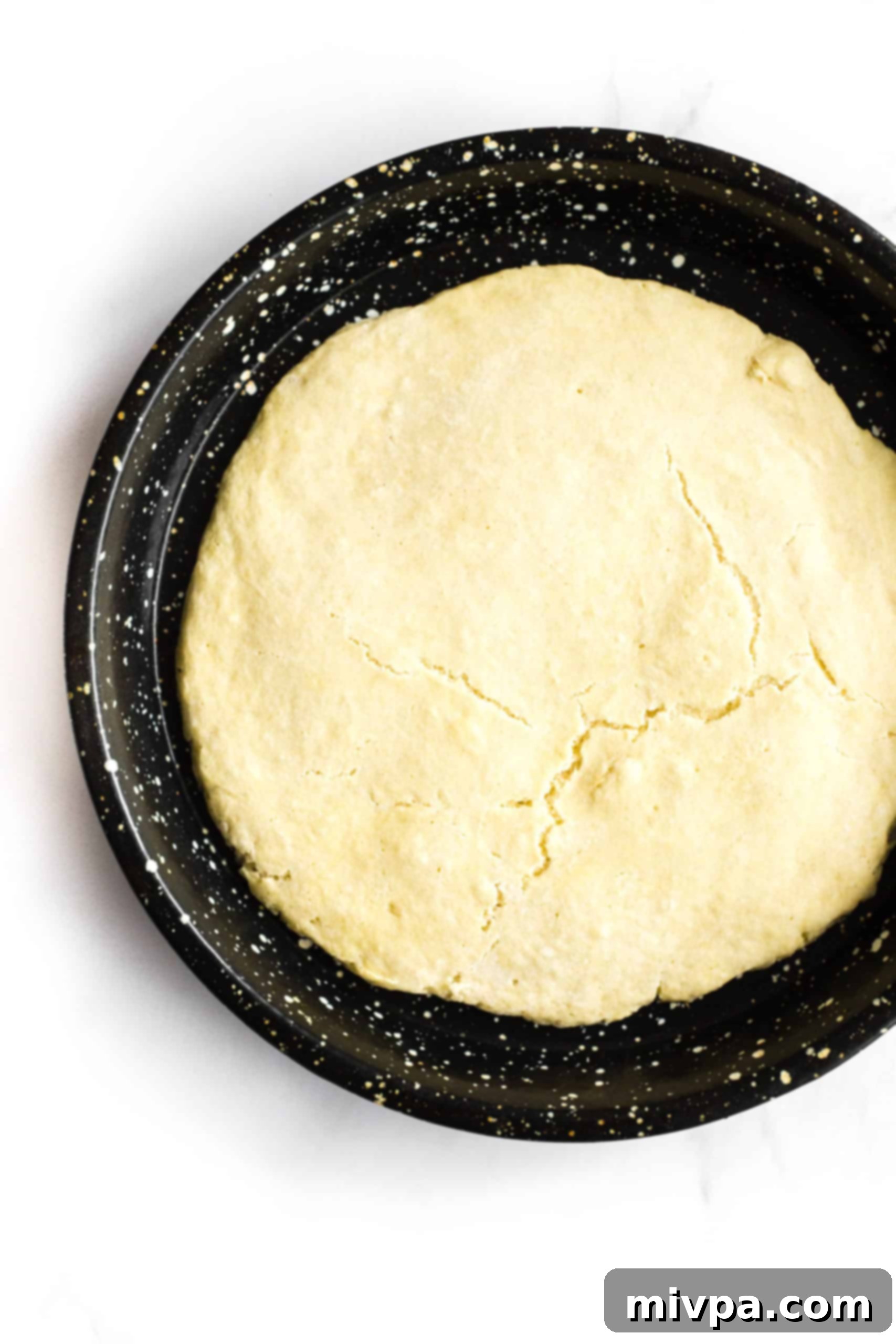 Easy Caprese Pizza (Gluten-Free, Vegan) Pre-baked gluten-free dairy-free pizza crust.