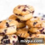 A pyramid of blueberry muffins