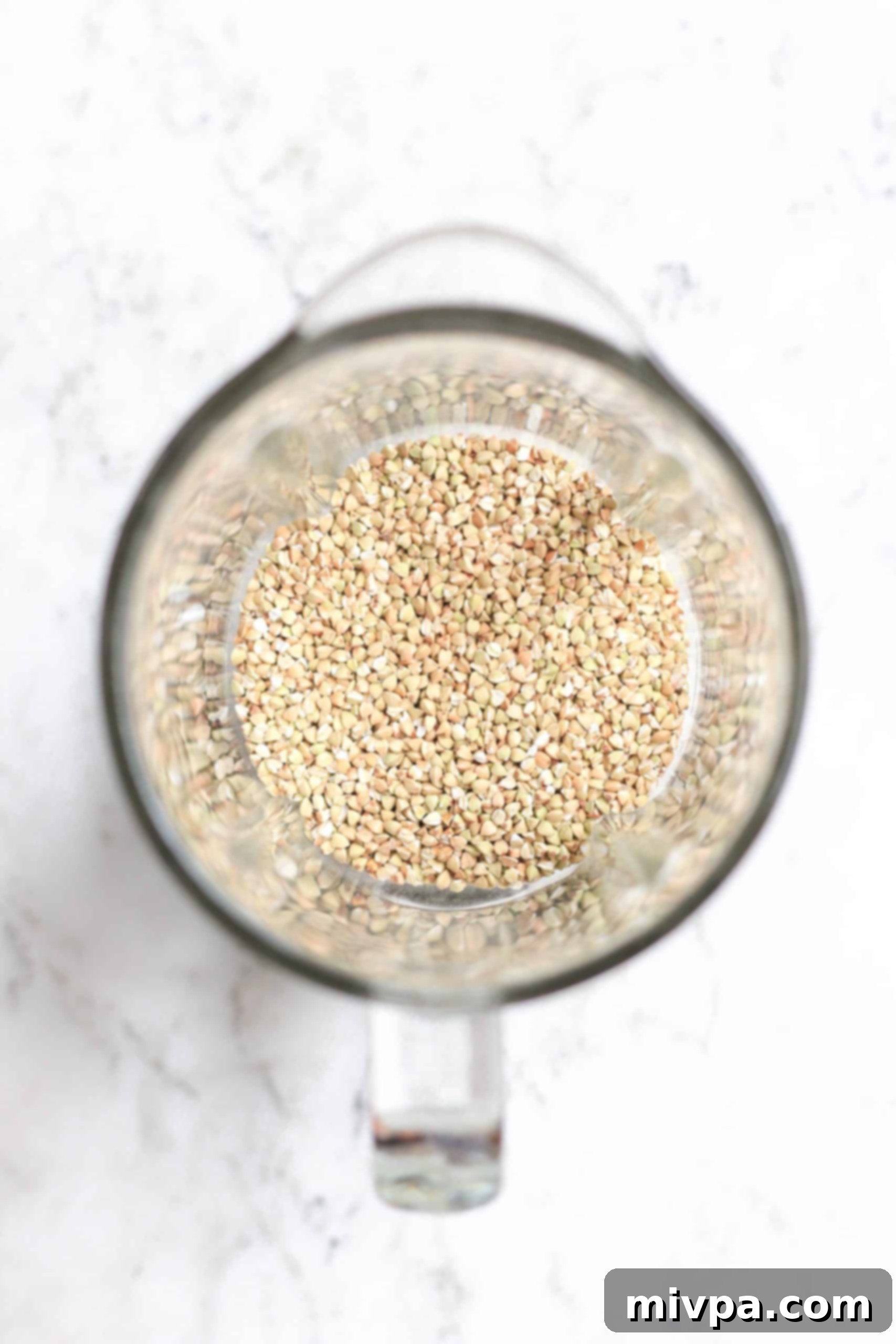 5-Minute DIY Buckwheat Flour Recipe (Gluten-Free, Vegan) Buckwheat groats in a blender.
