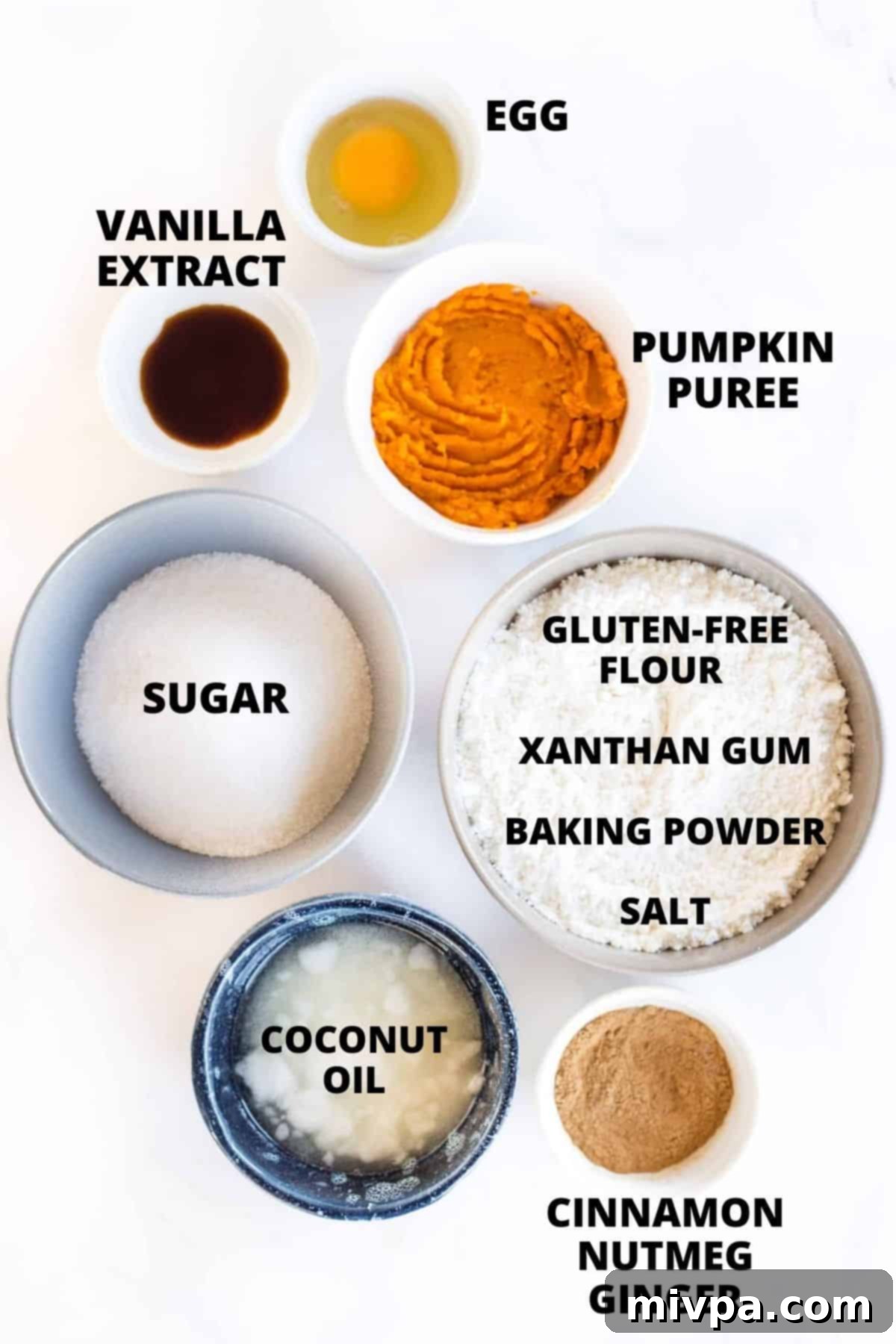 Ingredients for making gluten-free pumpkin cookies recipe.