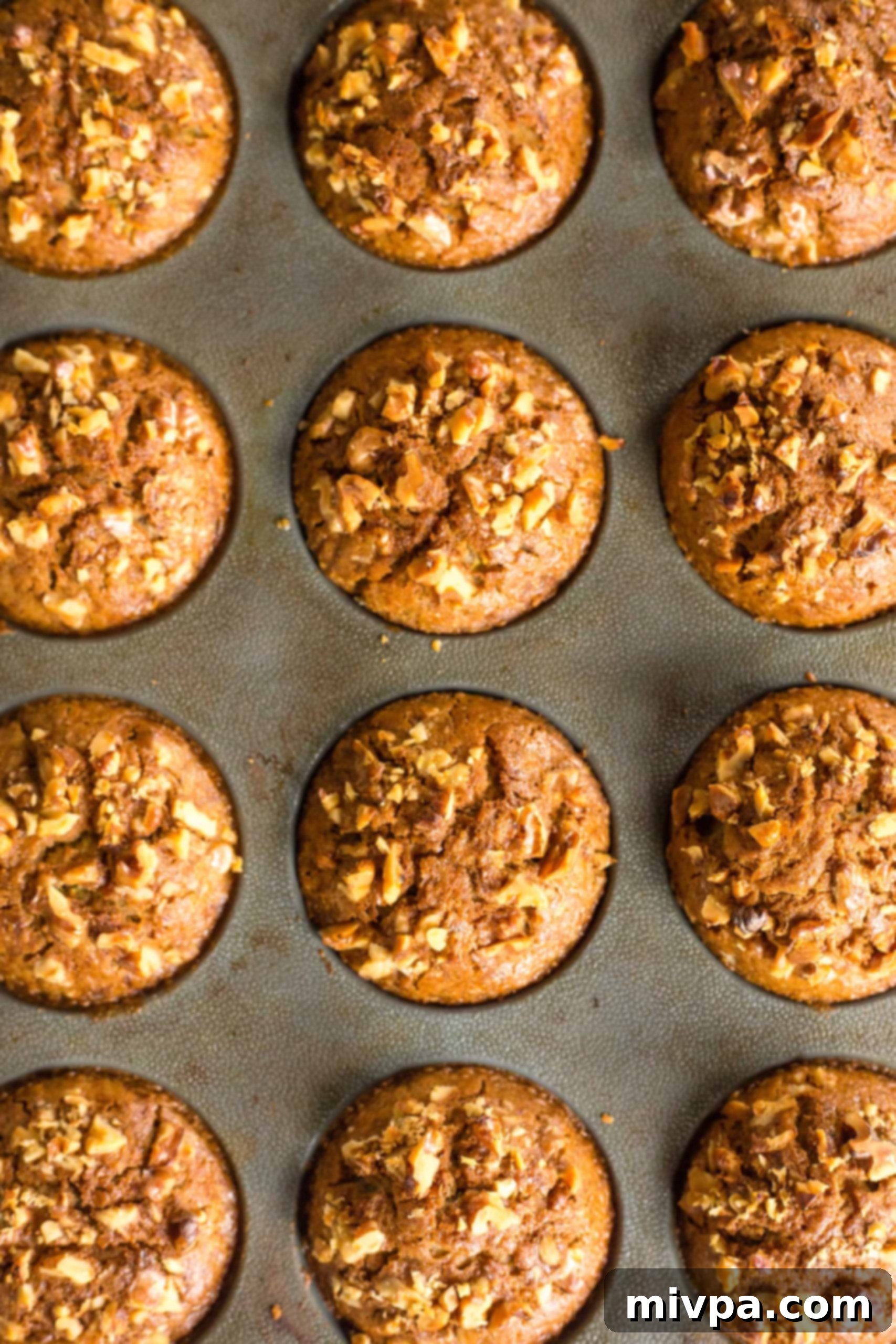 Freshly baked gluten-free zucchini muffins in silicon mold.