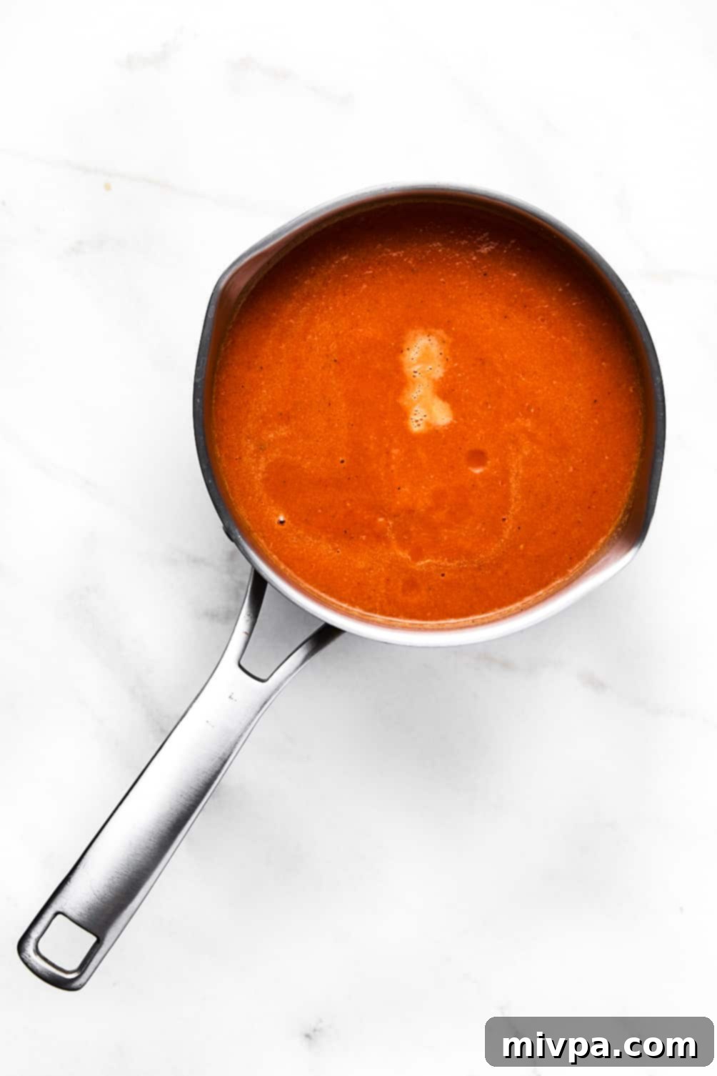 A pot of healthy tomato soup.