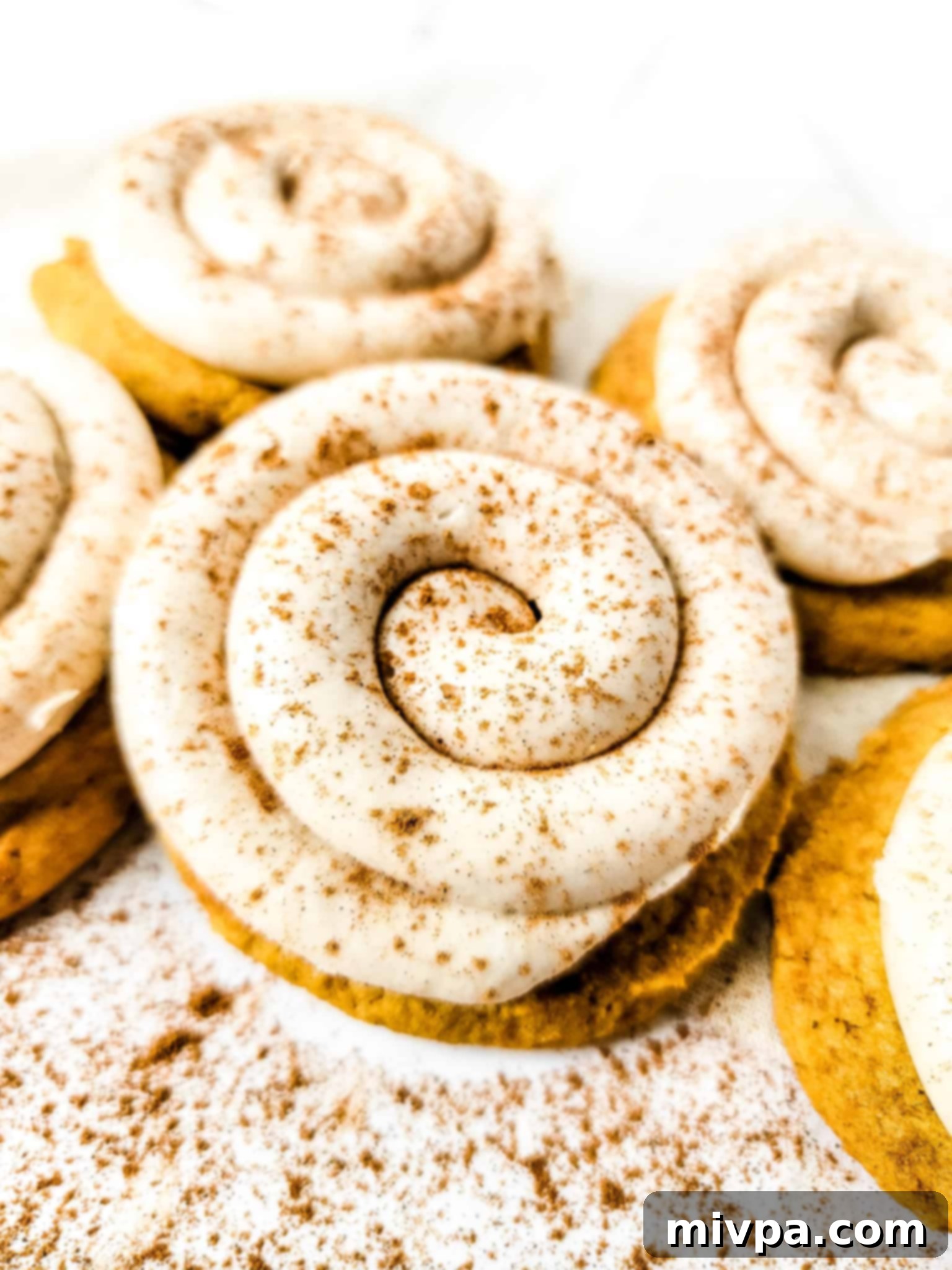 Gluten-Free Crumbl Cookies (Dairy-Free) Up close shot of a gluten-free pumpkin crumbl cookie.