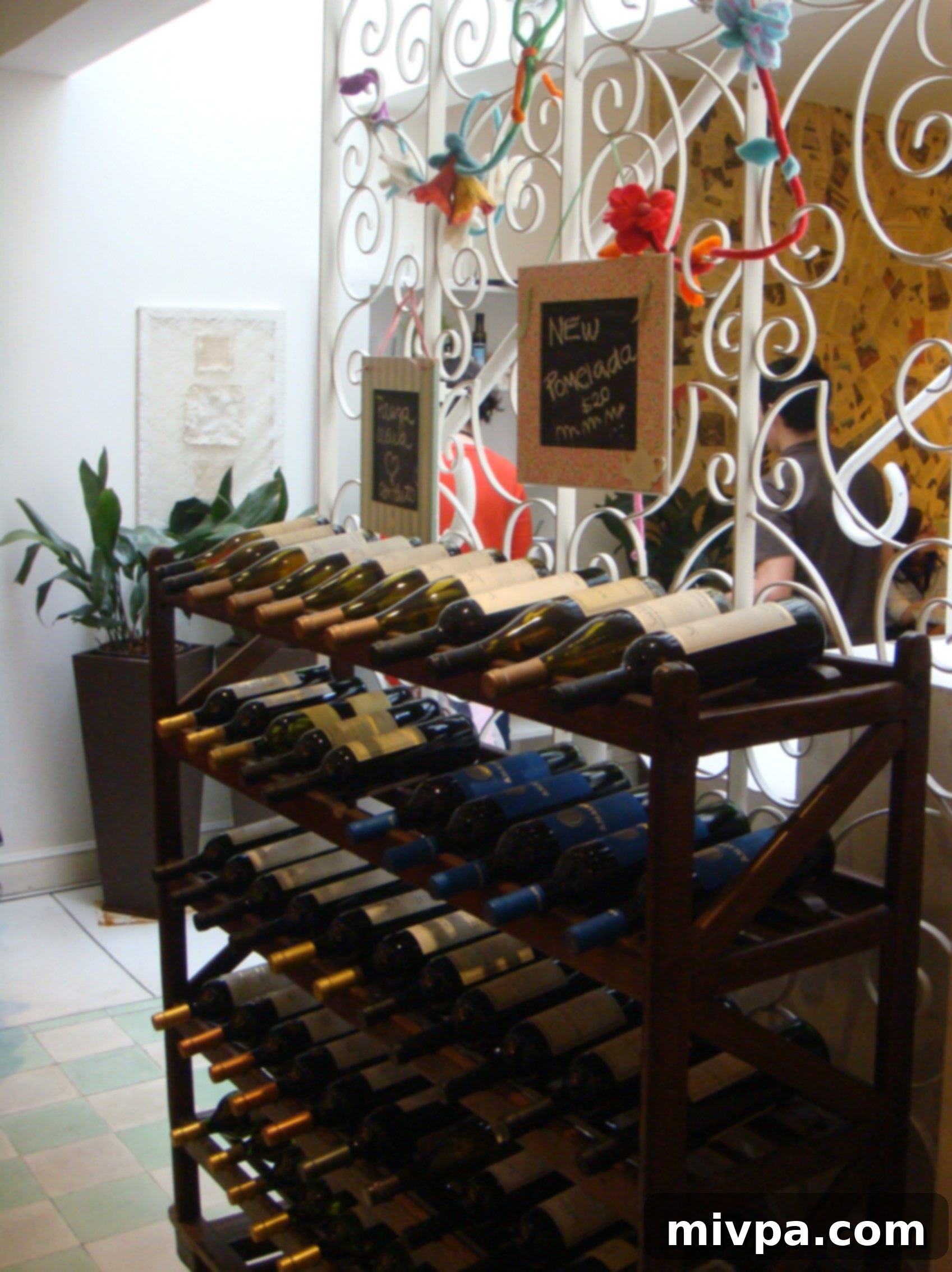 Pani Cafe's extensive wine collection